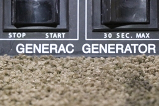 USED MOTORHOME GENERAC GENERATOR DOUBLE SWITCH PANEL FOR SALE