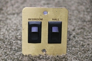 USED RV BRASS BEDROOM & HALL DOUBLE SWITCH PANEL FOR SALE