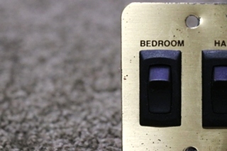 USED RV BRASS BEDROOM & HALL DOUBLE SWITCH PANEL FOR SALE