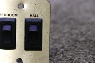 USED RV BRASS BEDROOM & HALL DOUBLE SWITCH PANEL FOR SALE