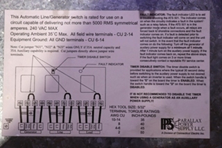 USED PPS AUTOMATIC LINE/GENERATOR SWITCH RV/MOTORHOME PARTS FOR SALE