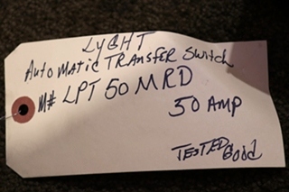 USED MOTORHOME LYGHT POWER SYSTEMS LPT50MRD AUTO TRANSFER SWITCH FOR SALE