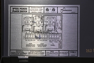 USED RV /MOTORHOME POWER SWITCH AUTOMATIC TRANSFER SWITCH PS262S FOR SALE