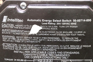 USED INTELLITEC AUTOMATIC ENERGY SELECT SWITCH 00-00714-000 RV/MOTORHOME PARTS FOR SALE