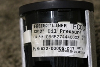 USED FREIGHTLINER OIL PRESS W22-00005-017 DASH GAUGE MOTORHOME PARTS FOR SALE