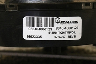 USED 3 IN 1 TACH / OIL / ENGINE DASH GAUGE 8640-40001-29 DASH GAUGE RV/MOTORHOME PARTS FOR SALE