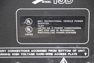 USED RV/MOTORHOME HEART INTERFACE FREEOM 15D INVERTER CHARGER 81-0151-12(202) FOR SALE