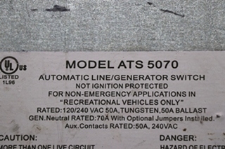 USED ATS 5070 PPS AUTOMATIC LINE/GENERATOR SWITCH RV PARTS FOR SALE