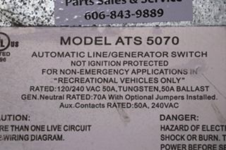 USED PPS ATS 5070 AUTOMATIC LINE/GENERATOR SWITCH MOTORHOME PARTS FOR SALE