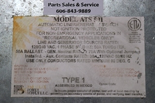 USED MOTORHOME PPS ATS 501 AUTOMATIC LINE/GENERATOR SWITCH FOR SALE