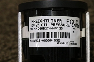 USED RV W22-00005-032 FREIGHTLINER OIL PRESS DASH GAUGE FOR SALE