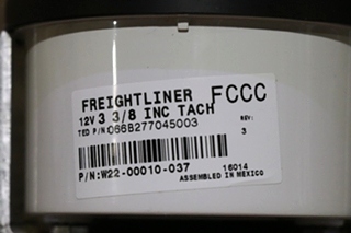 USED W22-00010-037 FREIGHTLINER TACHOMETER DASH GAUGE RV PARTS FOR SALE