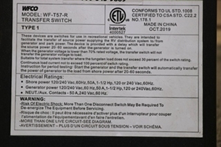 USED MOTORHOME WFCO WF-T57-R TRANSFER SWITCH FOR SALE