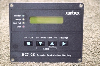 USED RV RC7 GS XANTREX REMOTE CONTROL / GEN SETTING PANEL FOR SALE