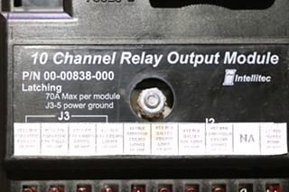 USED INTELLITEC 10 CHANNEL RELAY OUTPUT MODULE 00-00838-000 RV/MOTORHOME PARTS FOR SALE