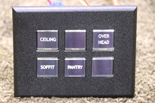 USED INTELLITEC 00-00873-006 6 BUTTON SWITCH PANEL MOTORHOME PARTS FOR SALE