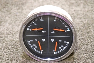 USED MOTORHOME 4 IN 1 W22-00013-038 OIL / TEMP / FRONT / REAR DASH GAUGE FOR SALE