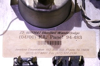 USED RV/MOTORHOME BLUE BIRD WANDERLODGE DASH CLUSTER 72-6092647 FOR SALE