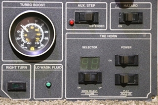 USED BLUE BIRD WANDERLODGE DASH GAUGE & SWITCH CLUSTER RV PARTS FOR SALE