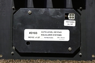 USED EQUALIZER SYSTEMS 3103 TOUCH PAD AND SWITCH DASH PANEL MOTORHOME PARTS FOR SALE