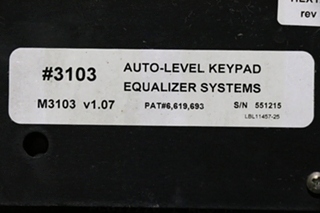 USED EQUALIZER SYSTEMS 3103 TOUCH PAD AND SWITCH DASH PANEL MOTORHOME PARTS FOR SALE