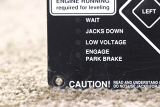 USED RV/MOTORHOME POWER GEAR ELECTRONIC LEVELING TOUCH PAD 140-1226 FOR SALE