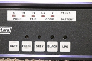 USED MOTORHOME BLACK NEWMAR CORP TANK MONITOR PANEL FOR SALE