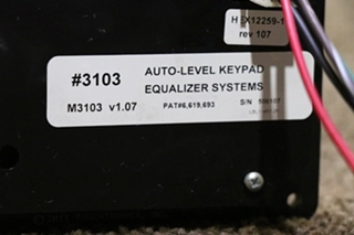 USED EQUALIZER SYSTEM AUTO LEVEL TOUCH PAD 3103 RV/MOTORHOME PARTS FOR SALE