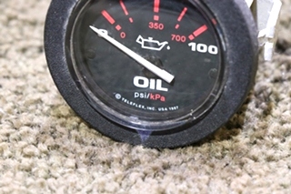 USED 10181 OIL PRESS DASH GAUGE RV PARTS FOR SALE