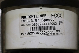 USED RV W22-00020-000 FREIGHTLINER SPEEDOMETER DASH GAUGE FOR SALE